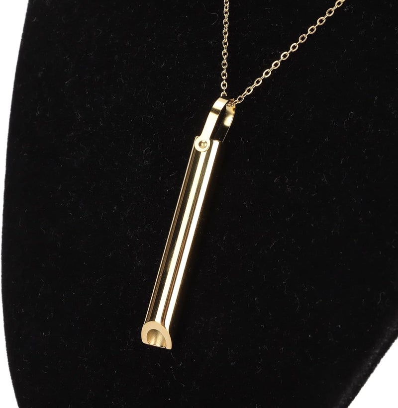 woobles Breathing Necklace, Stress Anxiety Necklace, Meditation Tuning Necklace Breathing Necklace for Mindful Breathing, Stress Relief, Unisex Fashionable Stainless Steel Necklace(Gold) - Image 5